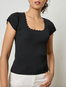 Cap Sleeve Scallop Tee