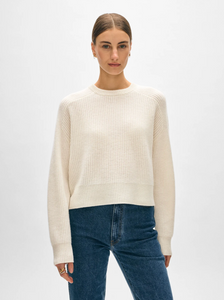 Ribbed Saddle Sleeve Crew